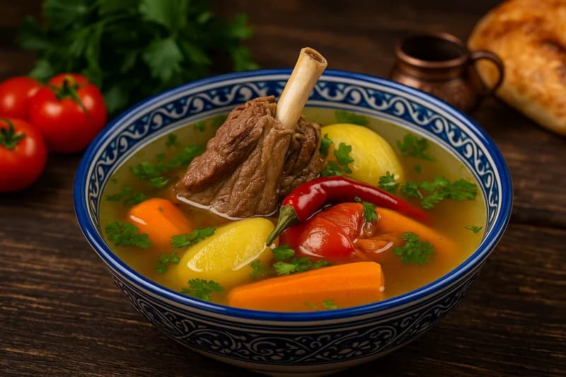 Shurpa — traditional Uzbek lamb soup